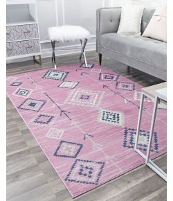 Bodrum Soleil BR15C Native Pink Tribal Moroccan pink Area Rug, 5 ft. X 7 ft.