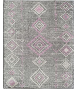 Bodrum Soleil BR15E Native Blush Tribal Moroccan gray Area Rug, 5 ft. X 7 ft.