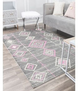 CosmoLiving By Cosmopolitan Soleil RA30439 gray Area Rug 2 ft. x 8 ft. Rectangle