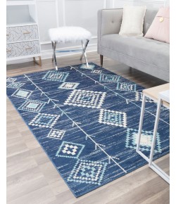 Bodrum Soleil BR15G Native Blues Tribal Moroccan blue Area Rug, 5 ft. X 7 ft.
