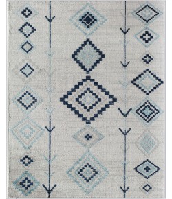 Bodrum Soleil BR15I Native Ice Tribal Moroccan ivory Area Rug, 5 ft. X 7 ft.