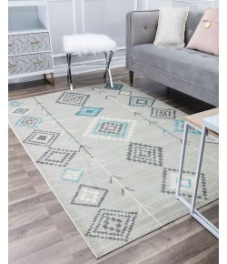 CosmoLiving By Cosmopolitan Soleil RA30457 gray Area Rug 2 ft. x 8 ft. Rectangle