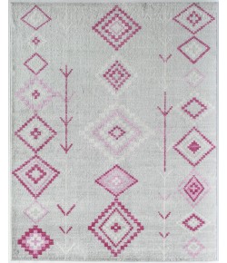 Bodrum Soleil BR15M Native Fushchia Tribal Moroccan gray Area Rug, 2 ft. X 8 ft.