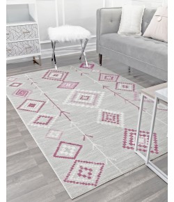 Bodrum Soleil BR15M Native Fushchia Tribal Moroccan gray Area Rug, 2 ft. X 8 ft.