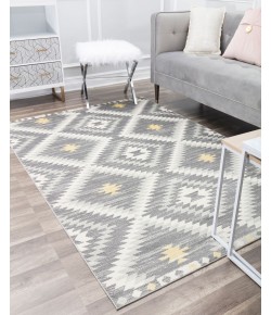 Bodrum Soleil BR30F Kilim Gray Tribal Moroccan gray Area Rug, 2 ft. X 8 ft.
