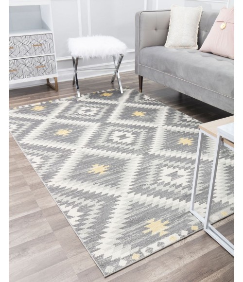 Bodrum Soleil RA30475 gray Area Rug 2 ft. x 8 ft. Rectangle