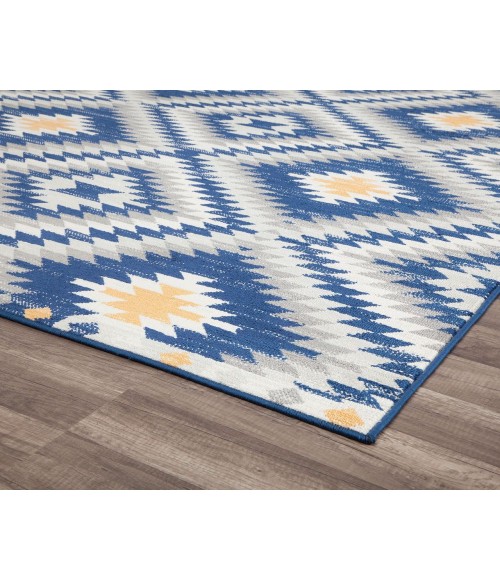 CosmoLiving By Cosmopolitan Soleil RA30481 blue Area Rug 2 ft. x 8 ft. Rectangle