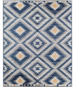 Bodrum Soleil BR30H Kilim Cadet Tribal Moroccan blue Area Rug, 8 ft. X 10 ft.