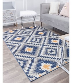 CosmoLiving By Cosmopolitan Soleil RA28394 blue Area Rug 5 ft. x 7 ft. Rectangle