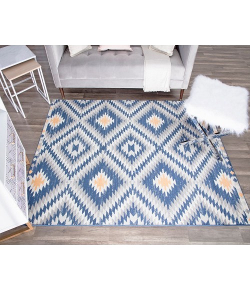 Bodrum Soleil RA28395 blue Area Rug 8 ft. x 10 ft. Rectangle