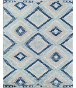Bodrum Soleil BR30I Ice Blue Tribal Moroccan blue Area Rug, 5 ft. X 7 ft.