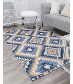 CosmoLiving By Cosmopolitan Soleil RA28398 blue Area Rug 5 ft. x 7 ft. Rectangle