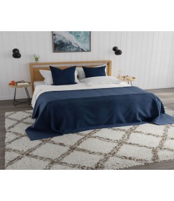 Mason Brooks Indigo Shag CG20A Thickened Cream Geometric Transitional White Area Rug, 5 ft. 0 in. X 7 ft. 0 in.
