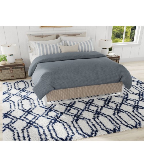 Mason Brooks Indigo Shag RA33325 White Area Rug 2 ft. 6 in. x 8 ft. Runner