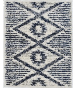 Mason Brooks Indigo Shag CG80A Glacier Valley Geometric Transitional White Area Rug, 5 ft. 0 in. X 7 ft. 0 in.