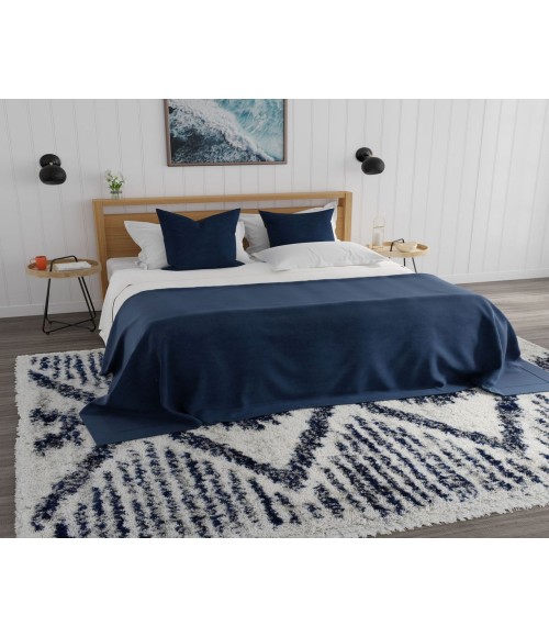 Mason Brooks Indigo Shag RA33354 White Area Rug 5 ft. x 7 ft. Rectangle