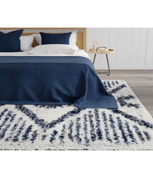 Mason Brooks Indigo Shag RA33354 White Area Rug 5 ft. x 7 ft. Rectangle