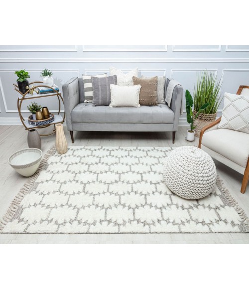 Rugs America Cream RA32363 White Area Rug 2 ft. x 3 ft. Rectangle