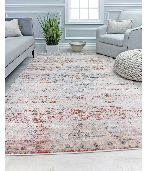 Rugs America Cora RA31103 Rust Area Rug 5 ft. 3 in. x 7 ft. Rectangle