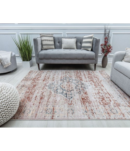 Rugs America Cora RA31103 Rust Area Rug 5 ft. 3 in. x 7 ft. Rectangle