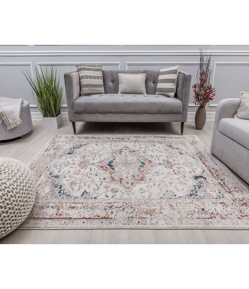 Rugs America Cora RA31123 Ivory Area Rug 5 ft. 3 in. x 7 ft. Rectangle