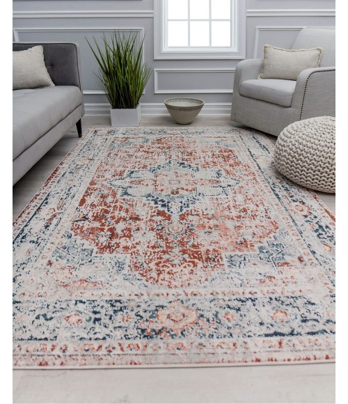 Rugs America Cora RA31131 Rust Area Rug 5 ft. 3 in. x 7 ft. Rectangle