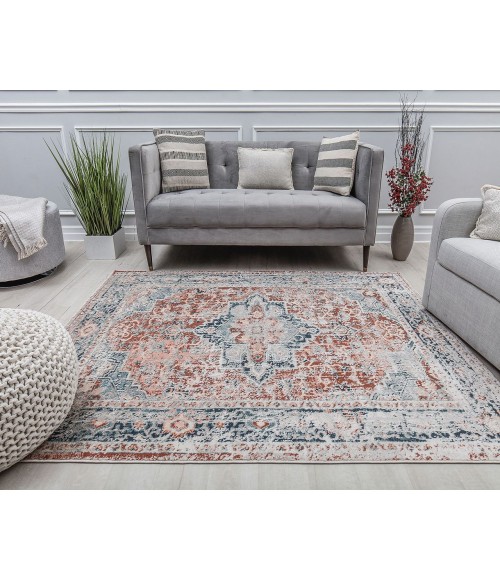Rugs America Cora RA31131 Rust Area Rug 5 ft. 3 in. x 7 ft. Rectangle