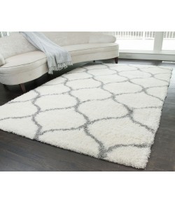 Rugs America Cloud Shag FH200C Ivory grey Links Geometric Contemporary Ivory Area Rug, 2 ft. X 4 ft.