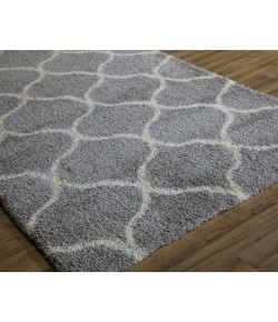 Rugs America Cloud Shag FH200D grey Ivory Links Geometric Contemporary Gray Area Rug, 8 ft. X 10 ft.