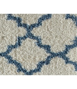 Rugs America Cloud Shag FH100E Ivory Light Blue Quatrefoil Geometric Contemporary Ivory Area Rug, 2 ft. 3 in. X 8 ft.
