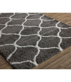 Rugs America Cloud Shag FH200A Charcoal Ivory Links Geometric Contemporary Gray Area Rug, 8 ft. X 10 ft.