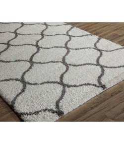 Rugs America Cloud Shag FH200B Ivory Charcoal Links Geometric Contemporary Ivory Area Rug, 8 ft. X 10 ft.