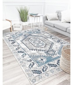 Rugs America Freida FY10A Misty Blue Vintage Farmhouse Gray Area Rug, 8 ft. X 10 ft.