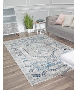 Rugs America Freida FY10B Misty Smoke Vintage Farmhouse Gray Area Rug, 8 ft. X 10 ft.