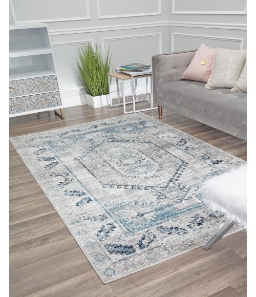 Rugs America Freida RA29021 Gray Rugs America Freida RA29021 Gray Area Rug 8 ft. x 10 ft. Rectangle
