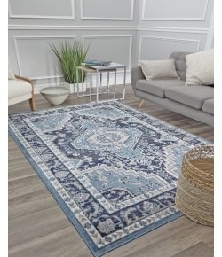Rugs America Freida FY15A Midnight Blue Vintage Farmhouse Dark Blue Area Rug, 8 ft. X 10 ft.