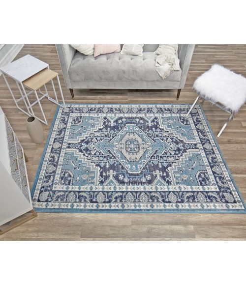 Rugs America Freida RA29023 Dark Blue Area Rug 8 ft. x 10 ft. Rectangle