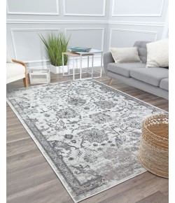 Rugs America Freida FY30A Icy Grey Vintage Farmhouse Light Gray Area Rug, 5 ft. X 7 ft.
