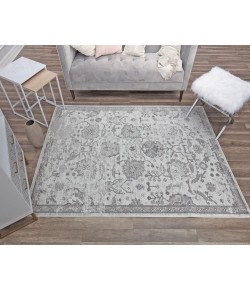 Rugs America Freida FY30A Icy Grey Vintage Farmhouse Light Gray Area Rug, 5 ft. X 7 ft.