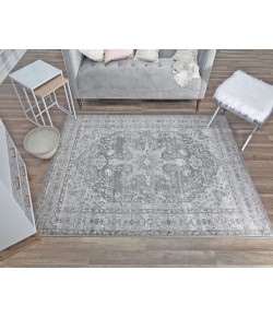 Rugs America Freida FY40A Cloudy Grey Vintage Farmhouse Light Gray Area Rug, 8 ft. X 10 ft.
