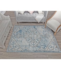Rugs America Freida FY65A Powder Blue Vintage Farmhouse Blue Area Rug, 8 ft. X 10 ft.