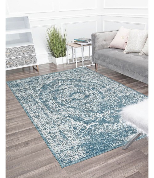 Rugs America Freida RA29050 Blue Rugs America Freida RA29050 Blue Area Rug 5 ft. x 7 ft. Rectangle