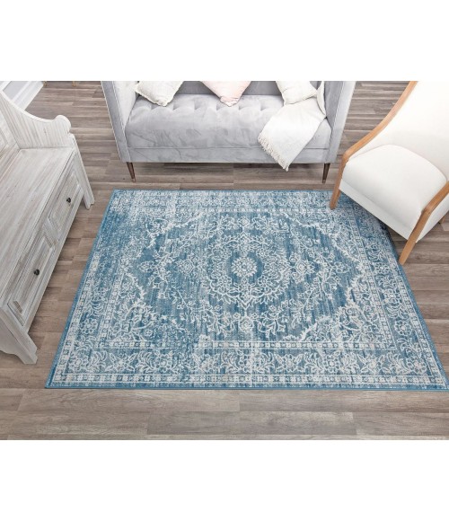 Rugs America Freida RA29050 Blue Rugs America Freida RA29050 Blue Area Rug 5 ft. x 7 ft. Rectangle
