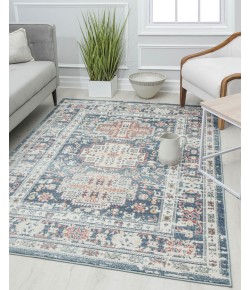 Rugs America Gallagher GL55C Prussian Sundara Vintage Transitional Blue Area Rug, 8 ft. X 10 ft.