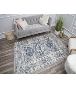 Rugs America Gallagher GL55F Inky Sundara Vintage Transitional Blue Area Rug, 8 ft. X 10 ft.