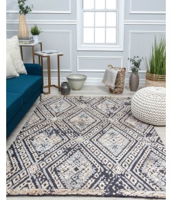 Rugs America Gianni GA10A Charcoal Diamond Diamond Bohemian Charcoal Area Rug, 8 ft. 0 in. X 10 ft. 0 in.