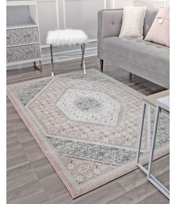 Rugs America Harper HY30B Quartz Rose Transitional Vintage Pink Area Rug, 8 ft. X 10 ft.