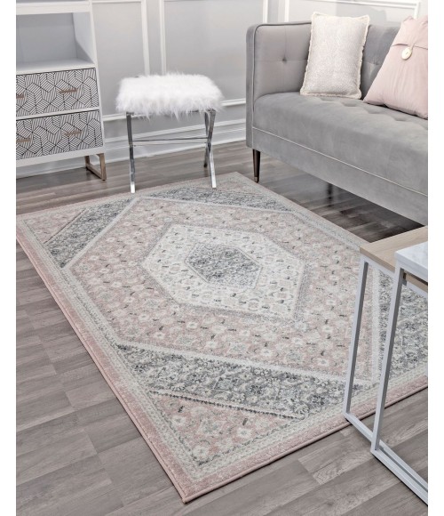 Rugs America Harper RA28261 Pink Area Rug 8 ft. x 10 ft. Rectangle