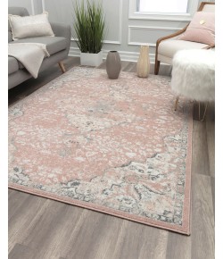 Rugs America Harper HY50B Pink Amaranth Transitional Vintage Pink Area Rug, 8 ft. X 10 ft. Oval