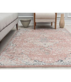 Rugs America Harper HY50B Pink Amaranth Transitional Vintage Pink Area Rug, 8 ft. X 10 ft. Oval